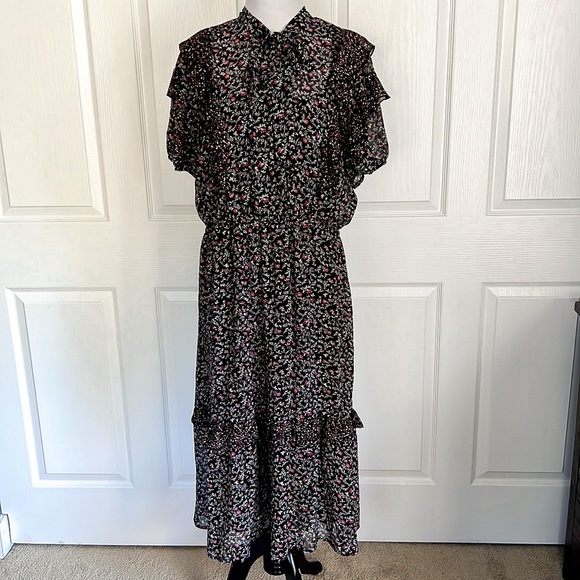 Robe Knox Rose Femme XS Motif Paisley Multicolore - Col Chemise Manches Longues